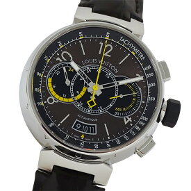 ルイ・ヴィトン LOUIS VUITTON 時計 メンズ ブランド タンブール クロノグラフ ヴォワイヤージュ 自動巻き AT ステンレス SS レザー Q102L 裏スケ 磨き済み 【中古】