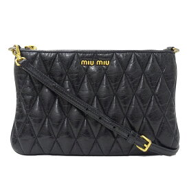 ミュウミュウ MIUMIU バッグ レディース ブランド ショルダーバッグ レザー キルティング ブラック 黒 斜め掛け 小さめ おしゃれ【中古】