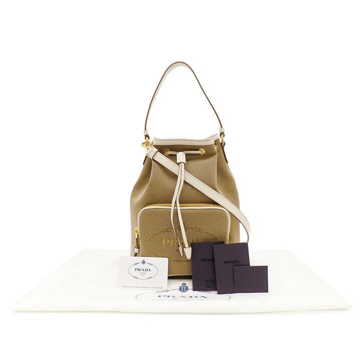 楽天市場】未使用品 PRADA プラダ ロゴジャガード ハンドバッグ 