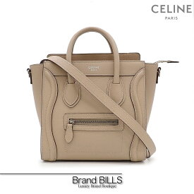 未使用品 CELINE セリーヌ ラゲージ ナノショッパー ハンドバッグ ショルダーバッグ 2way 189243DRU ベージュ ドラムドカーフスキン 送料無料 【中古】