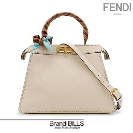 美品 FENDI フェンディ ピーカブー アイシーユー ミディアム 8BN321 ハンドバッグ 2way セレリア アイボリー レザー FXT011 ラッピー 送料無料 【中古】