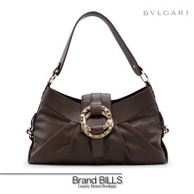 未使用品 BVLGARI ブルガリ チャンドラ ショルダーバッグ ワンショルダー 31158 ダークブラウン ゴールド金具 レザー 肩掛け 送料無料 【中古】