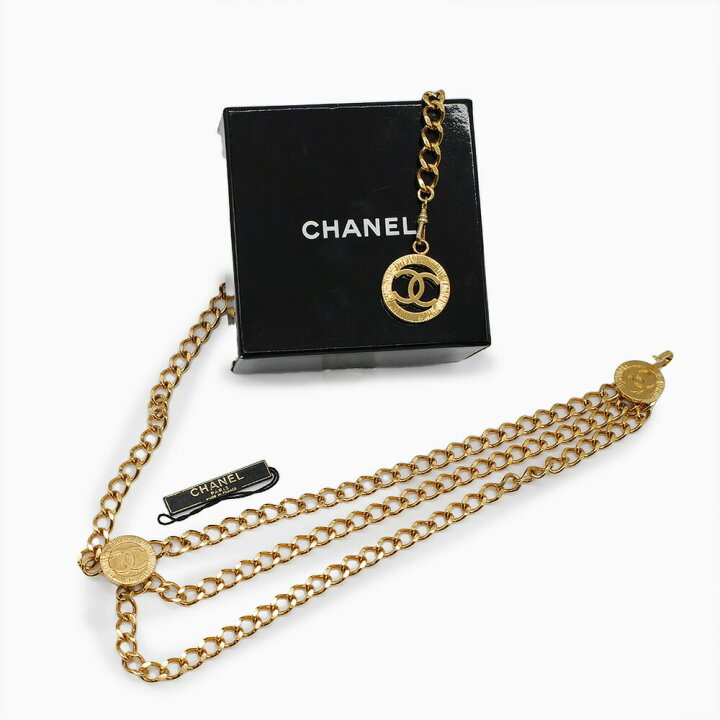 楽天市場】美品 CHANEL シャネル チェーンベルト ココマーク 1984 