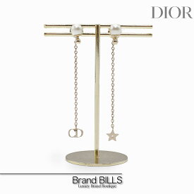 未使用品 Christian Dior ディオール ラ プティット トライバル ピアス チェーン ロゴ スター ゴールド パール レディース 送料無料 【中古】