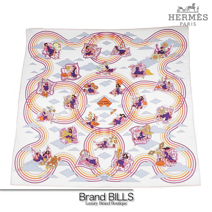 楽天市場】未使用品 HERMES エルメス カレ70 Carres Volants 空飛ぶ 