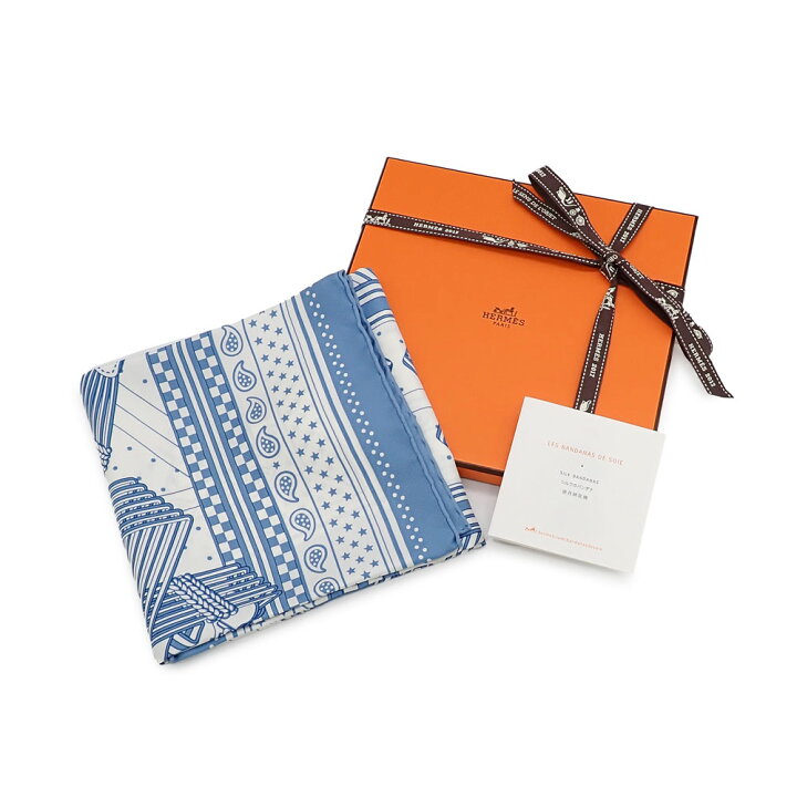 楽天市場】未使用品 HERMES エルメス バンダナ55 カレ55 Sangles en 