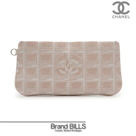 未使用品 CHANEL シャネル ニュートラベルライン ポーチ A20532 小物入れ 化粧ポーチ ナイロンジャガード ベージュ系 9番台 送料無料 【中古】