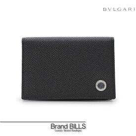 未使用品 BVLGARI ブルガリ・ブルガリ マン BB MAN カードケース 名刺入れ 30400 ロゴリング ブラック シルバー金具 メンズ 送料無料 【中古】