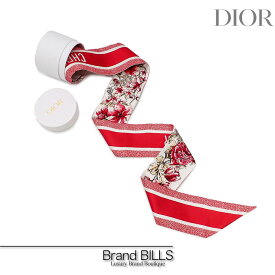 未使用品 Christian Dior クリスチャンディオール D-Flotal ミッツァ スカーフ 24FCO106I606 レッド シルク100％ 送料無料 【中古】