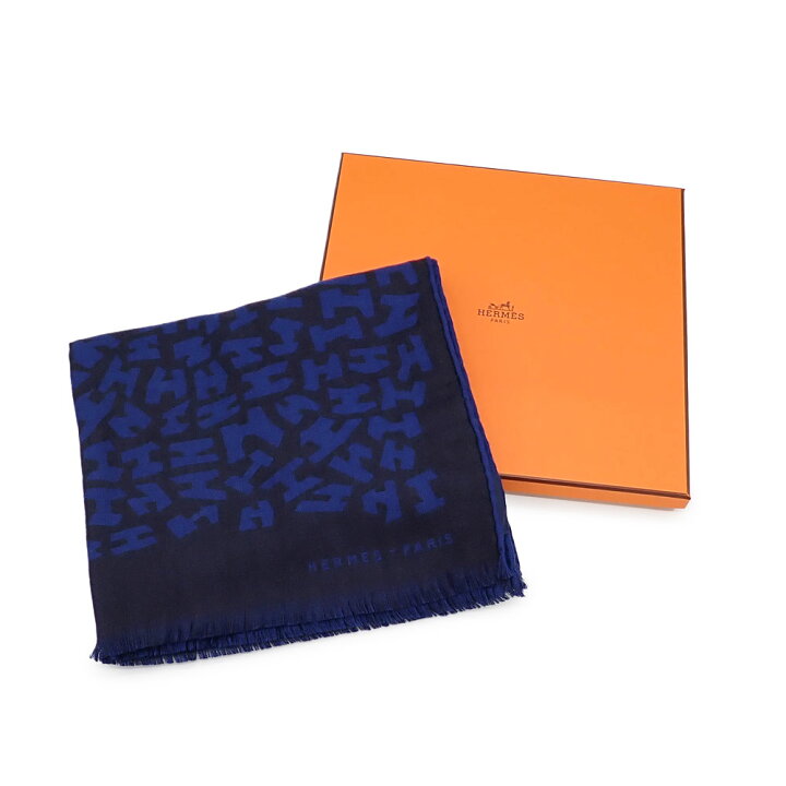 楽天市場】未使用品 HERMES エルメス Hタグ リバーシブル マフラー  
