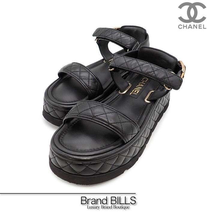楽天市場】美品 CHANEL シャネル サンダル マトラッセ G39143 #37 24cm 