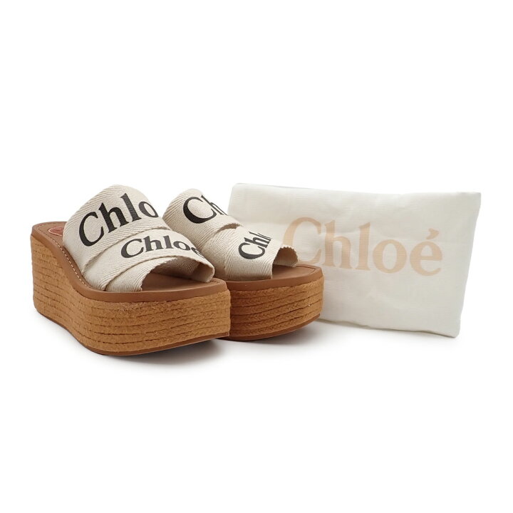 楽天市場】未使用品 Chlo クロエ ウッディ ウェッジエスパドリーユ 厚底サンダル