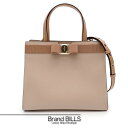 未使用品 Salvatore Ferragamo サルヴァトーレフェラガモ ヴァラ 2wayバッグ ハンドバッグ 21I290 レザー ピンクベージュ レディース 【中古】