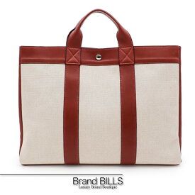 美品 HERMES エルメス フールトゥ トートMM トートバッグ □F刻印 トワルアッシュ レザー ボルドー ユニセックス 【中古】
