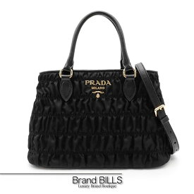 未使用品 PRADA プラダ テスートギャザー 2wayバッグ ハンドバッグ ショルダーバッグ 1BA173 ナイロン ブラック レディース 【中古】