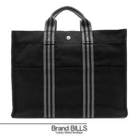 未使用品 HERMES エルメス フールトゥ トートMM トートバッグ 100755M コットンキャンバス ブラック ユニセックス 【中古】