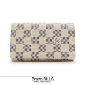 未使用品 LOUIS VUITTON ルイ ヴィトン ポルトフォイユ・トレゾール 折り財布 N61744 ダミエアズール アイボリー ゴールド金具 レディース 【中古】