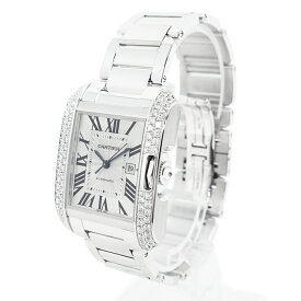 【未使用　展示品】カルティエ Cartier K18WG 750 ダイヤモンド タンクアングレーズ MM 腕時計 金無垢 ホワイト WT100009