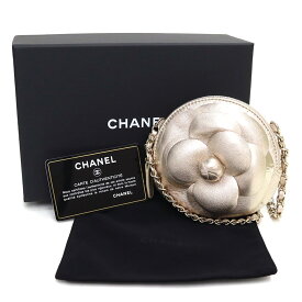 【新品・未使用品】シャネル CHANEL カメリア フラワー チェーン クラッチ ショルダーバッグ 斜め掛け ラムスキン レザー ゴールド AP2121 箱付