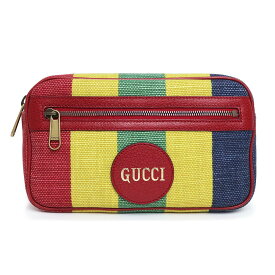 【新品・未使用品】グッチ GUCCI バイアデラ ウエストバッグ ウエストポーチ ストライプ コットンリネン レザー レッド マルチカラー 625895