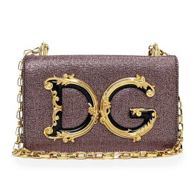 【美品】ドルチェアンドガッバーナ DOLCE&GABBANA DG Girls 2WAY ショルダーバッグ 斜め掛け ナッパレザー ローズゴールド ピンク BB6498