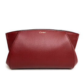 【新品・未使用品】カルティエ Cartier C ドゥ カルティエ クラッチバッグ ポーチ トリヨンレザー ボルドー 赤 ゴールド金具 L3001479