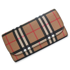 【新品・未使用品】バーバリー BURBERRY ヴィンテージチェック ハルトン ウォレット 二つ折り 長財布 レザー キャンバス ライトブラウン ブラック 茶 黒 ゴールド金具 4071410