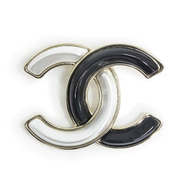 【新品・未使用品】シャネル CHANEL ココマーク ブローチ ブラック ホワイト 黒 白 ゴールド金具 AB9974 箱付