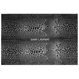 【未使用　展示品】サンローランパリ SAINT LAURENT PARIS リヴ ドロワ エクスクルーシブ ブランケット ヒョウ柄 レオパード ウール シルク グラファイト ブラック グレー 黒 677532 箱付