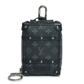 【未使用保管品】ルイ ヴィトン LOUIS VUITTON ポルト クレ バックパック トランク バッグチャーム キーホルダー キーリング付 モノグラムエクリプス ブラック 黒 M80221 シルバー金具