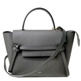 【新品・未使用品】セリーヌ CELINE ベルトバッグ マイクロ 2WAY ショルダー ハンドバッグ 斜め掛け グレインカーフレザー グレー ゴールド金具 189153ZVA