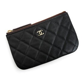 【新品・未使用品】シャネル CHANEL クラシック ミニ ポーチ コインケース 小銭入れ 財布 マトラッセ キャビアスキン レザー ブラック 黒 ゴールド金具 A82365 箱付