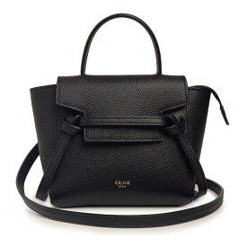 【未使用　展示品】セリーヌ CELINE ベルトバッグ ピコ 2Way ショルダー ハンドバッグ 斜め掛け グレインカーフレザー ブラック 黒 ゴールド金具 194263