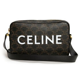 【新品・未使用品】セリーヌ CELINE ミディアム メッセンジャーバッグ ショルダーバッグ 斜め掛け トリオンフキャンバス カーフスキン レザー ブラック ブラウン 黒 茶 ゴールド金具 194502CIM