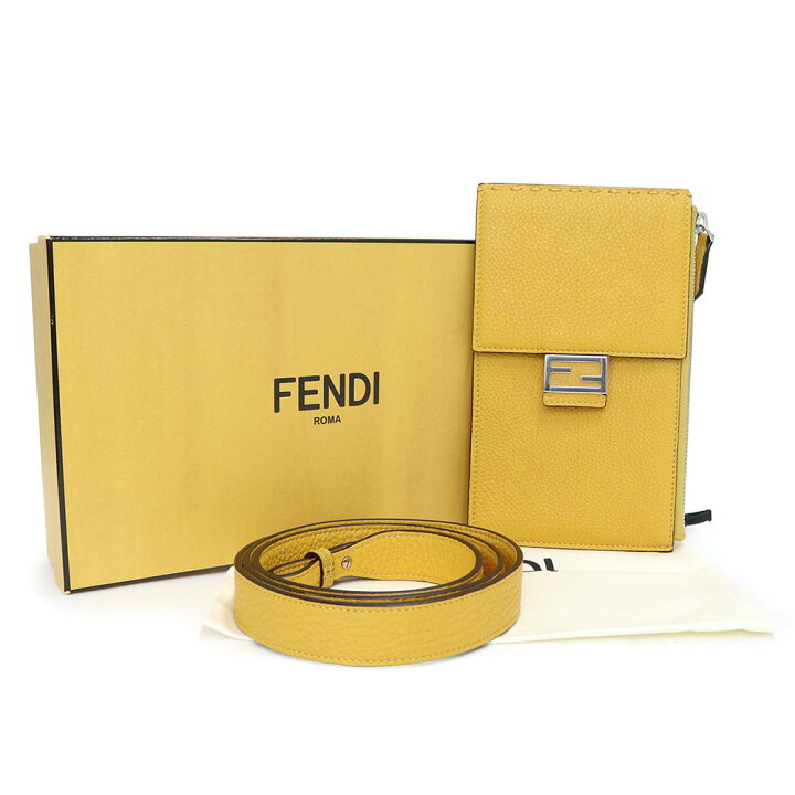 FENDI フェンディ ROMA ローマ フォンホルダー イエロー - スマホ 