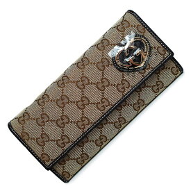 【新品・未使用品】グッチ GUCCI ラブリーハート 二つ折り長財布 GGキャンバス レザー ベージュ ブラウン 茶 ゴールド金具 245728