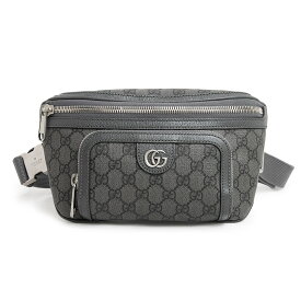 【新・未使用品】グッチ GUCCI ダブルG オフィディア ベルト ウエスト ボディバッグ 斜め掛け GGスプリームキャンバス レザー グレー アンティークシルバー金具 733868