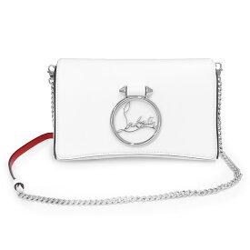 【新品・未使用品】クリスチャンルブタン Christian Louboutin Rubylou Clutch ショルダーバッグ 斜め掛け カーフスキン レザー ホワイト 白 シルバー金具 3185212