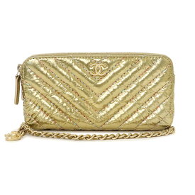 【新品・未使用品】シャネル CHANEL Vステッチ シェブロン ココマーク スカラベ コレクション チェーンウォレット 長財布 ミニショルダーバッグ 斜め掛け ラムスキン レザー ゴールド アンティークゴールド金具 AP0513