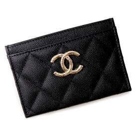 【新品・未使用品】シャネル CHANEL マトラッセ ココマーク カードケース 名刺入れ 定期入れ パスケース キャビアスキン レザー ブラック 黒 シャンパンゴールド金具 AP3979 箱付