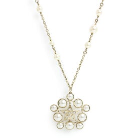 【未使用　展示品】シャネル CHANEL ココマーク スター 星 パール ラインストーン ネックレス ペンダント ゴールド AB2335 箱付