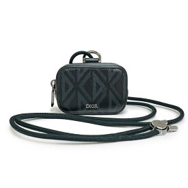 【新品・未使用品】クリスチャンディオール Christian Dior D-Touch ホリゾンタル Nano AirPodsケース ショルダー ポーチ 斜め掛け CDダイヤモンド PVC カーフスキン レザー ブラック 黒 シルバー金具 2ESBC269CDP