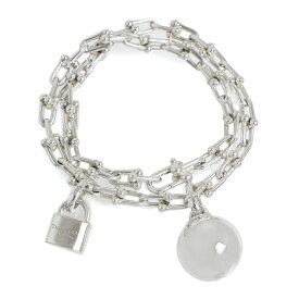 【美品】ティファニー TIFFANY&Co. ハードウェア スモール ラップ チェーン ブレスレット SV925 ミディアム スターリングシルバー 60450560 箱付