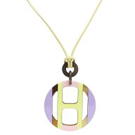 【新品・未使用品】エルメス HERMES Hエキップ ペンダント ネックレス バッファローホーン ラッカー イプ…