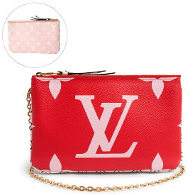 【未使用　展示品】ルイ ヴィトン LOUIS VUITTON ポシェット ドゥーブル ジップ チェーン ショルダーバッグ 斜め掛け ジャイアントモノグラム ルージュ レッド ピンク 赤 ゴールド金具 M67561