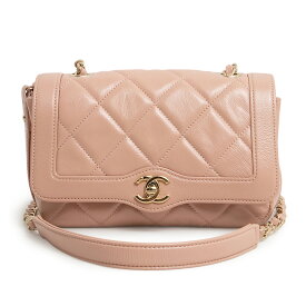 【未使用　展示品】シャネル CHANEL マトラッセ フラップ チェーン ショルダーバッグ 斜め掛け エイジドカーフスキン レザー ピンクベージュ ゴールド金具 AS1281