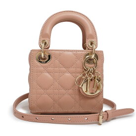 【未使用　展示品】クリスチャンディオール Christian Dior レディディオール LADY DIOR マイクロ カナージュ 2WAY ショルダー ハンドバッグ ラムスキン レザー ピンク ローズデヴァン ゴールド金具 S0856ONGE 箱付
