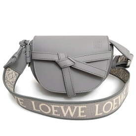【未使用　展示品】ロエベ LOEWE ゲートデュアル バッグ ミニ ショルダーバッグ 斜め掛け ソフトカーフ レザー ジャガード パールグレー シルバー金具 A650N46X13