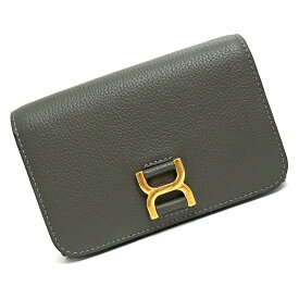 【新品・未使用品】クロエ Chloe マーシー 三つ折り財布 グレインカーフレザー エレファントグレー マットゴールド金具 CHC23AP097 箱付