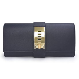 【新品・未使用品】エルメス HERMES メドール 23 クラッチバッグ ヴォースイフト レザー ブルーインディゴ ネイビー 紺 ゴールド金具 A刻印 箱付